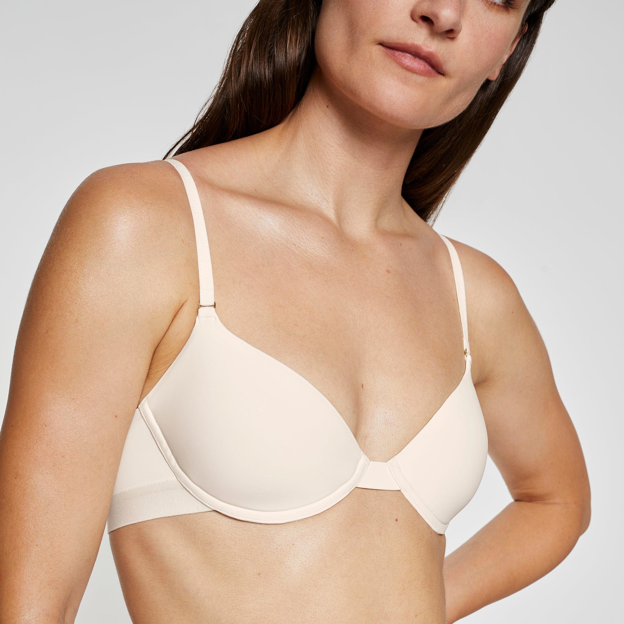 Buy Casual Chic Padded Non-Wired T-shirt Bra, White Smoke Color Bra