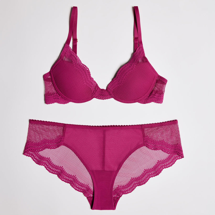 Signature Lace Bikini Cerise