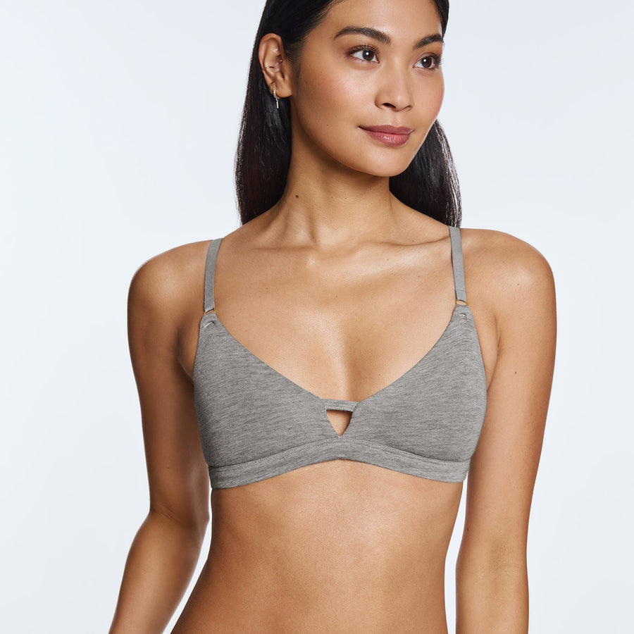 Supima® Cotton Wirefree Bra Heather Grey