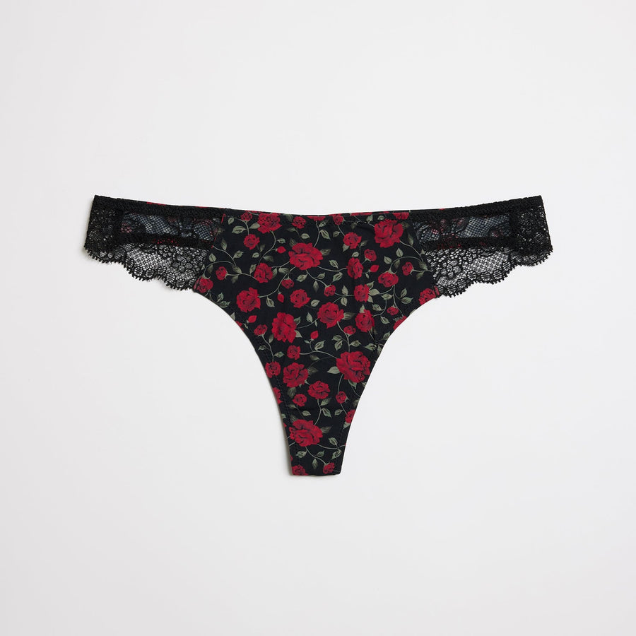 Smooth Lace Thong Wild Rose