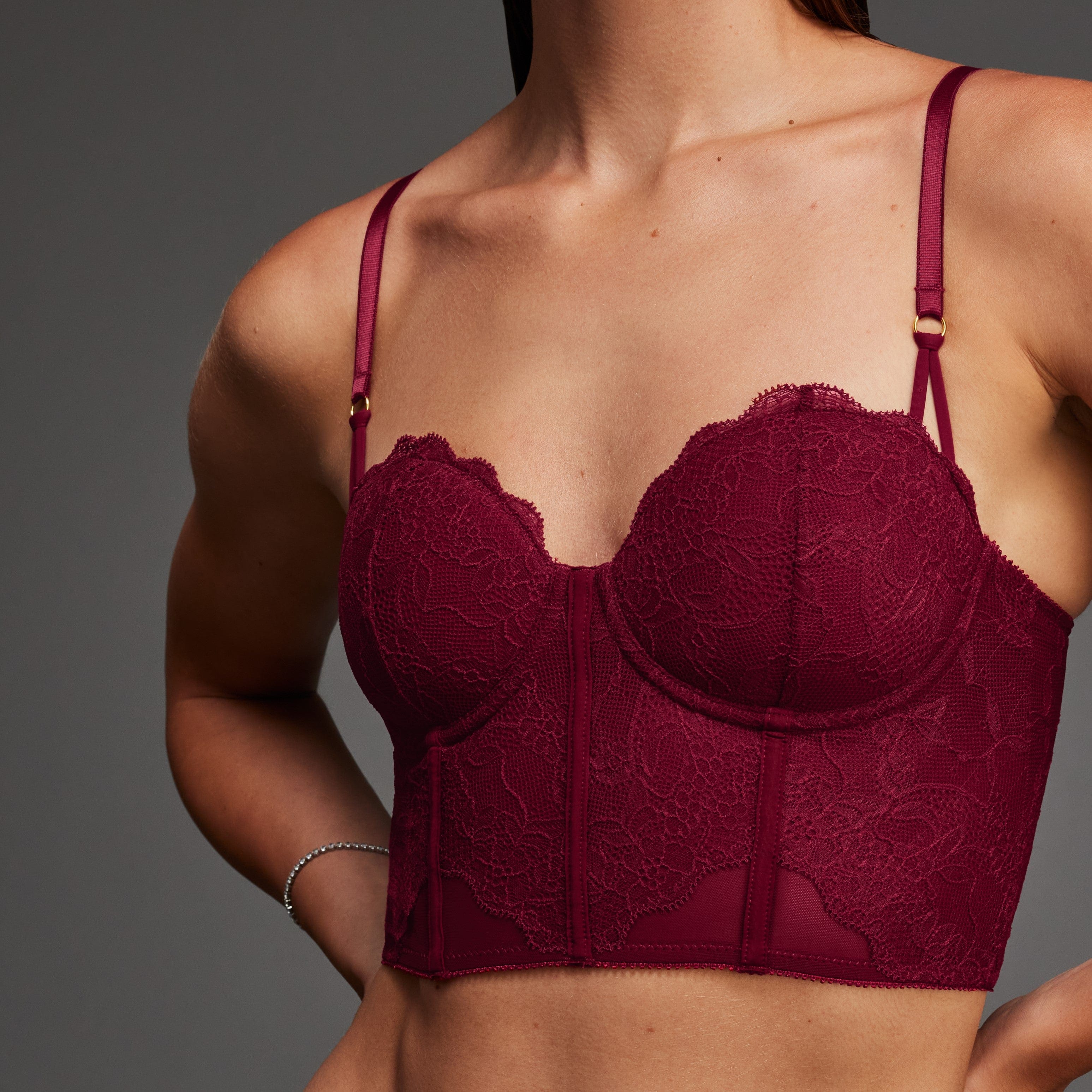 Lace Corset Top Black Cherry Pepper