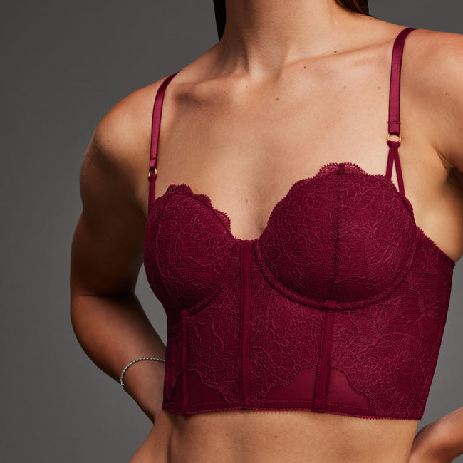 Lace Corset Top Black Cherry