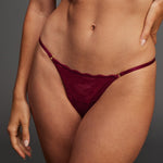 Lace String Thong Black Cherry