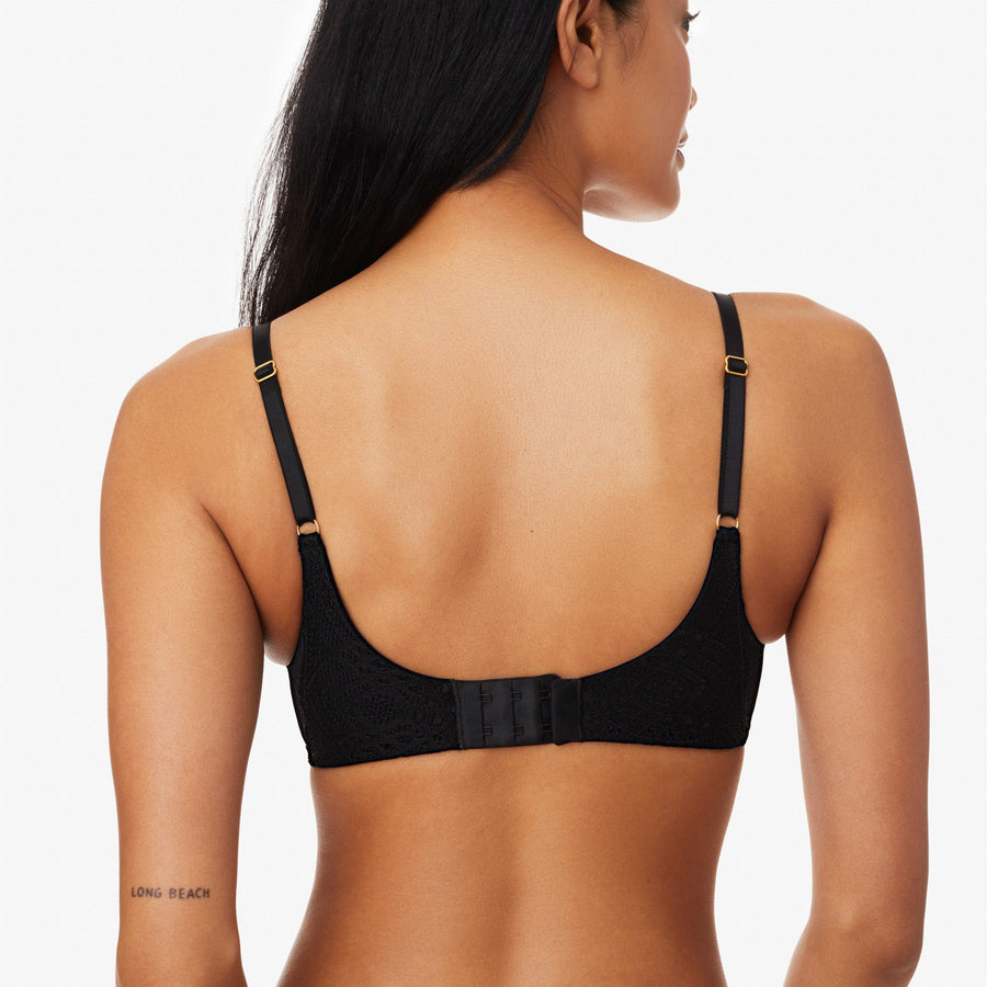 Lace black push-up triangle bra Dim Sublim