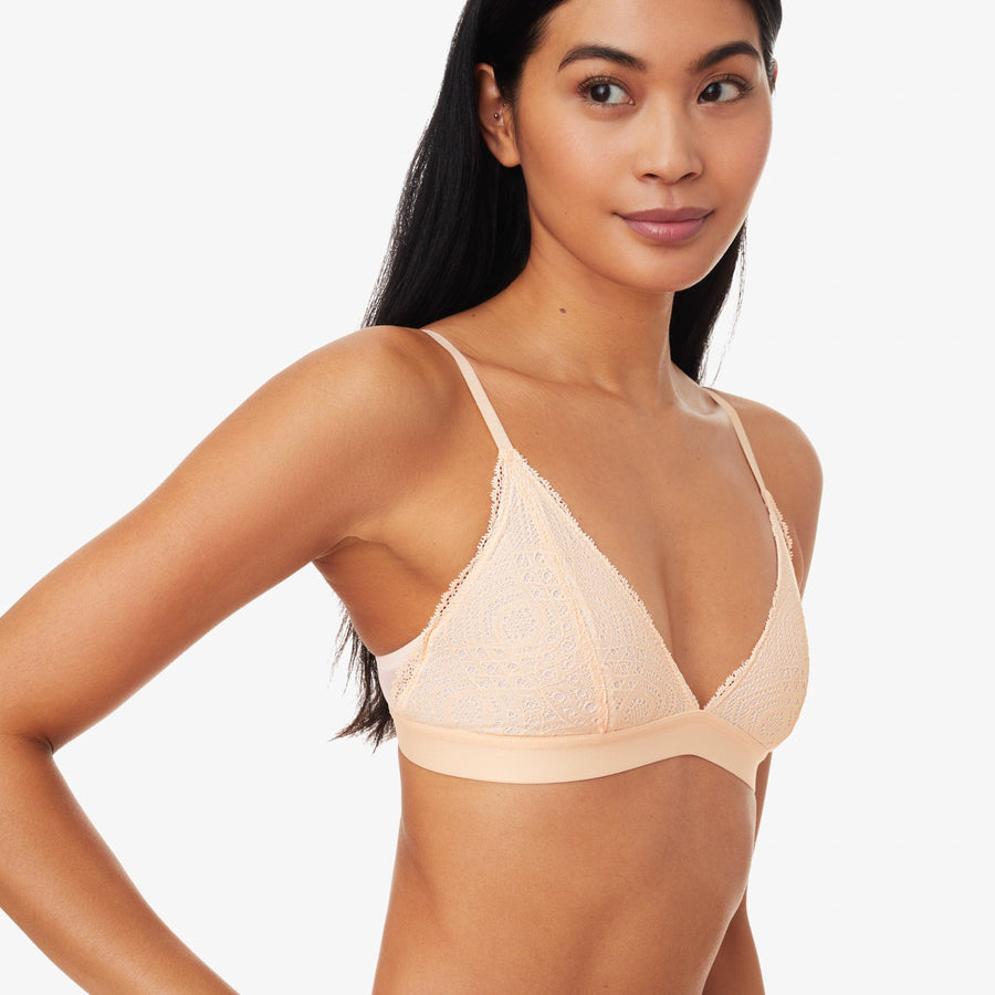 Lace Triangle Bralette Sand  The Best Bralette for Small Busts