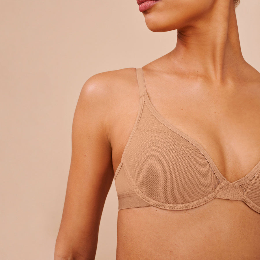Pepper Mesh All You Bra - Size: 32AA - Color: Buff
